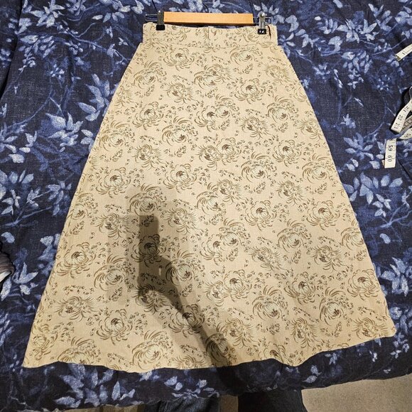 Double Ralph Lauren, Floral-Print Seeded Linen Skirt - Picture 7 of 9